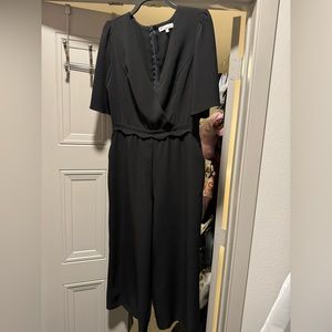 June & Hudson Black Deep V Jumpsuit